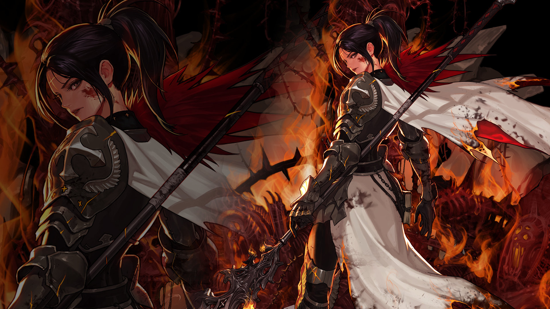 自制女圣职pc壁纸(1920*1080),沃特碧们的colg,dnf地下城与勇士