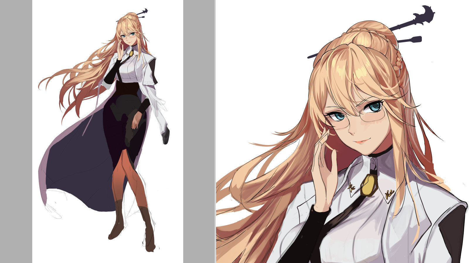 女机械立绘第二发还有一只肥鯮大家评论区说下想看的角色说不定下次就