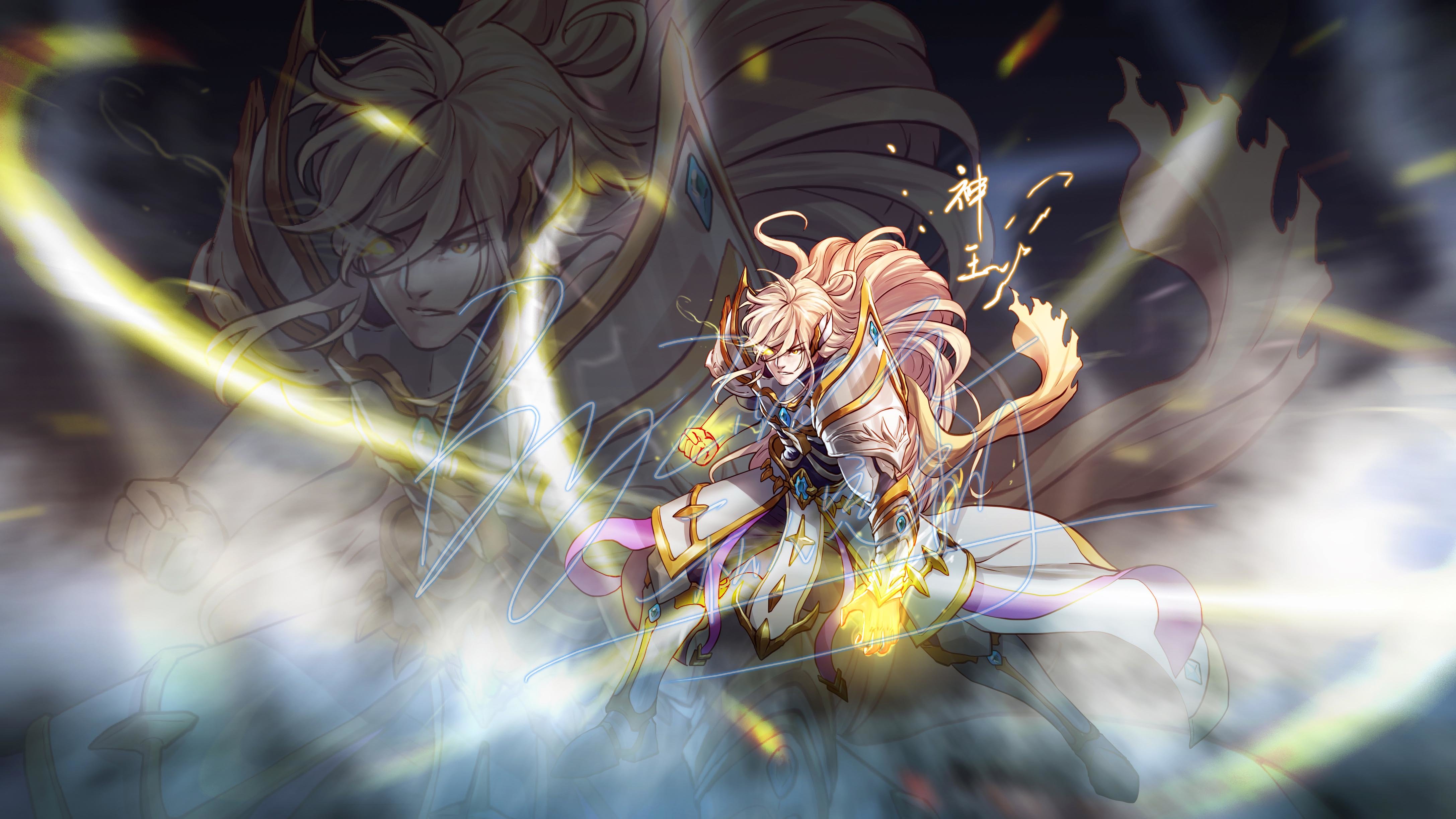 zirch分享一位男气功玩家神王帅气立绘制作过程雷霆之力帅就完了