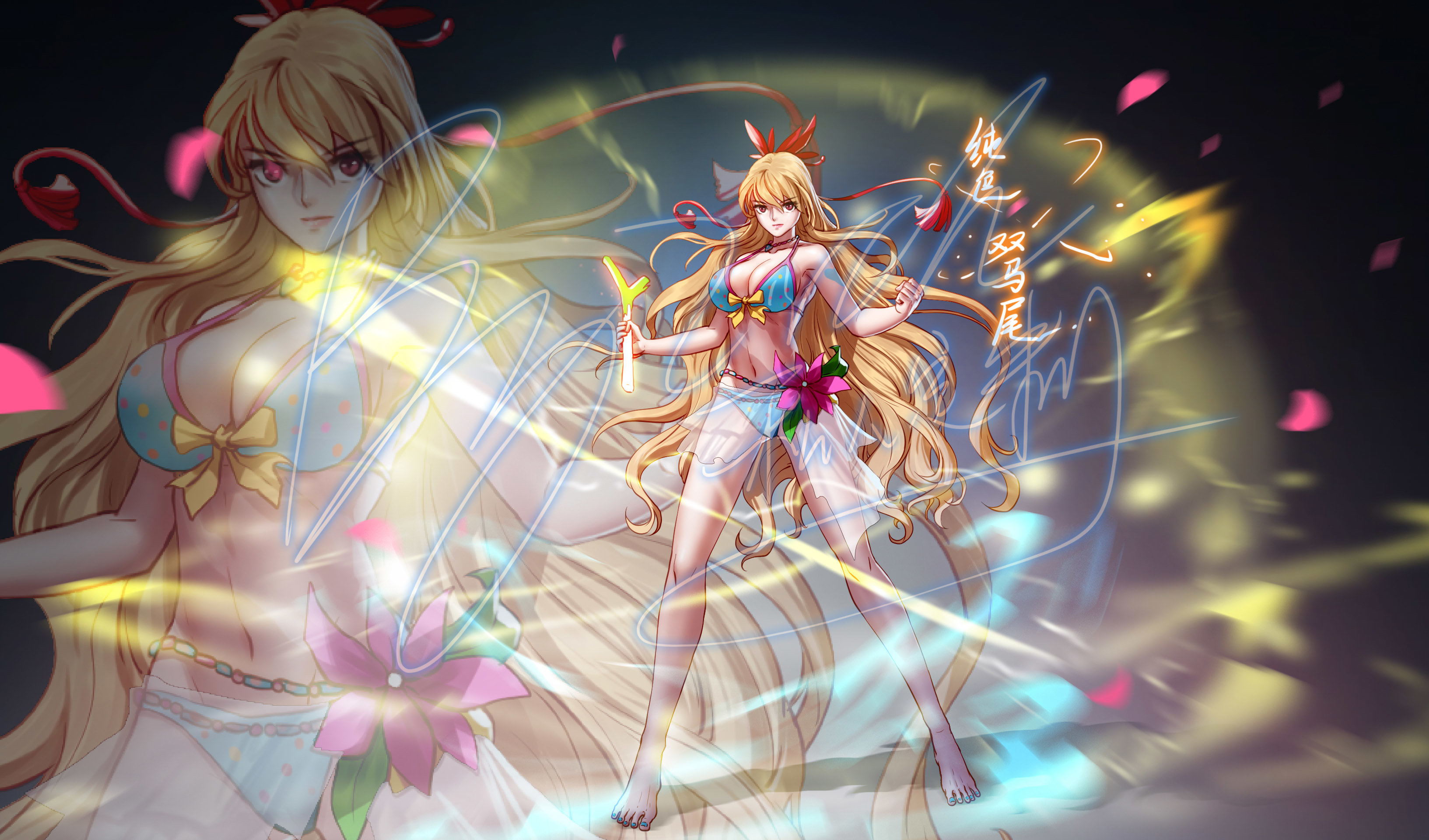 今日收尾泳装女气功立绘图步骤分享来点凉快的