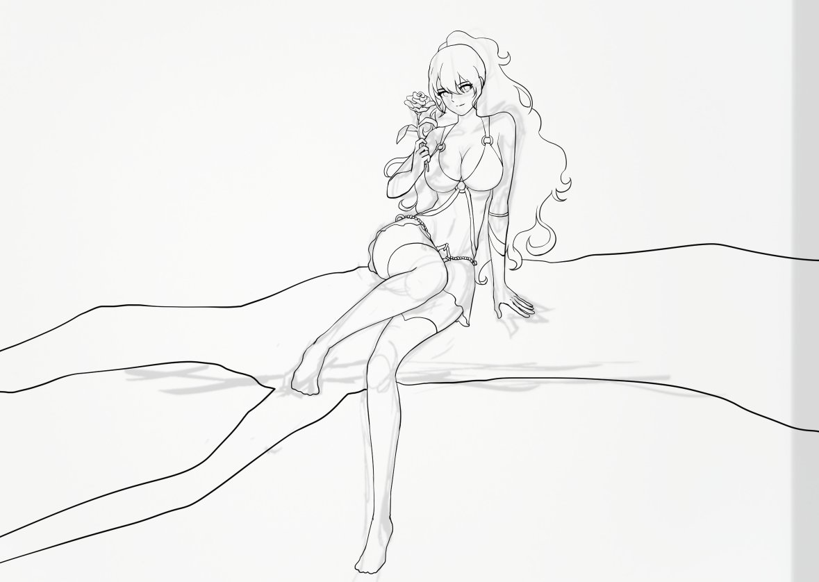 女大枪小插画步骤分享~天界的玫瑰，也很香4