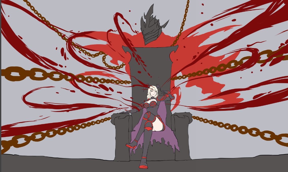 都喜欢坐王座对吧！剑魔小插画步骤分享~6