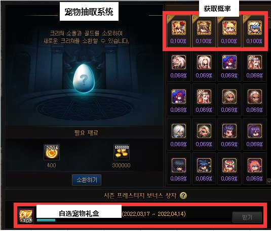 【攻略：韩服新版宠物系统】宠物三觉？随机抽取系统来临3