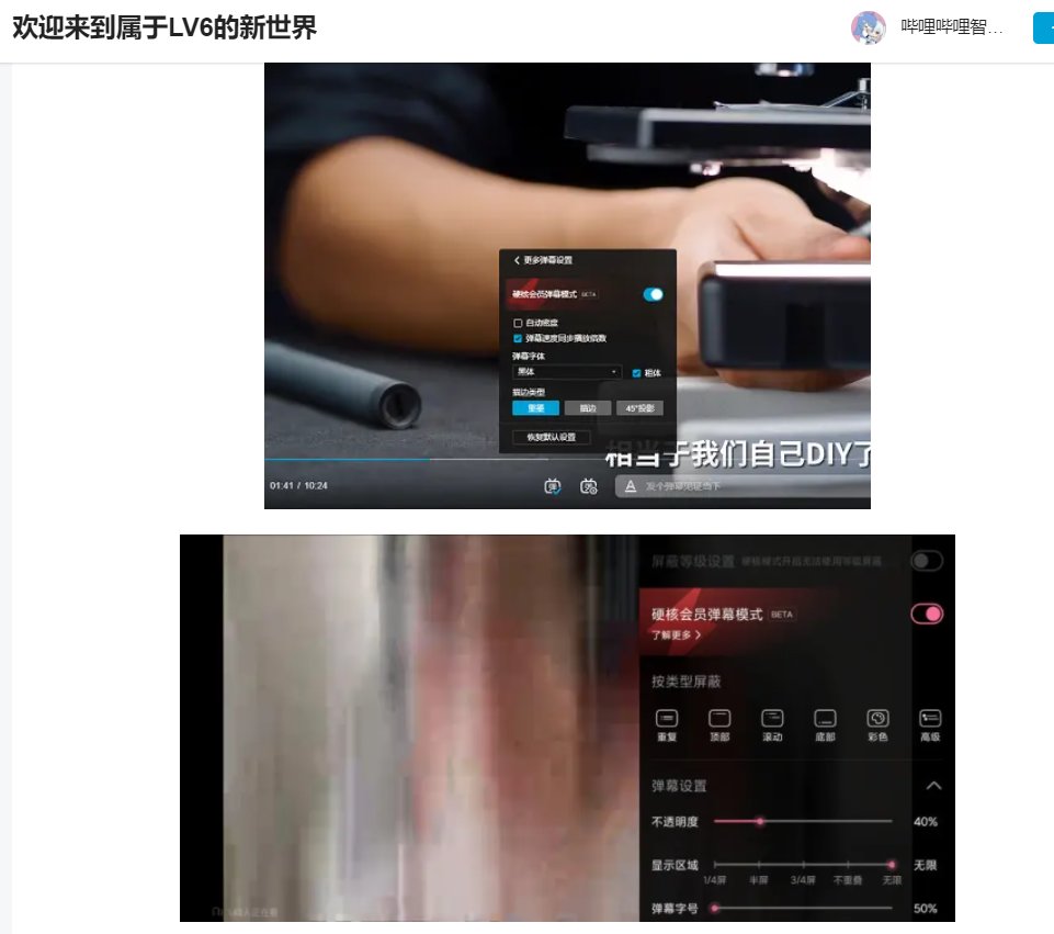 B站向 6 级用户新增“硬核会员”认证：可体验“硬核会员弹幕”，特别关注、黑名单容...4