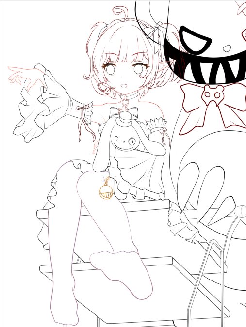 小魔女一觉插画（三个版本：白丝、黑丝、裸足）1