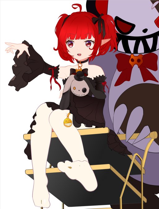 小魔女一觉插画（三个版本：白丝、黑丝、裸足）2