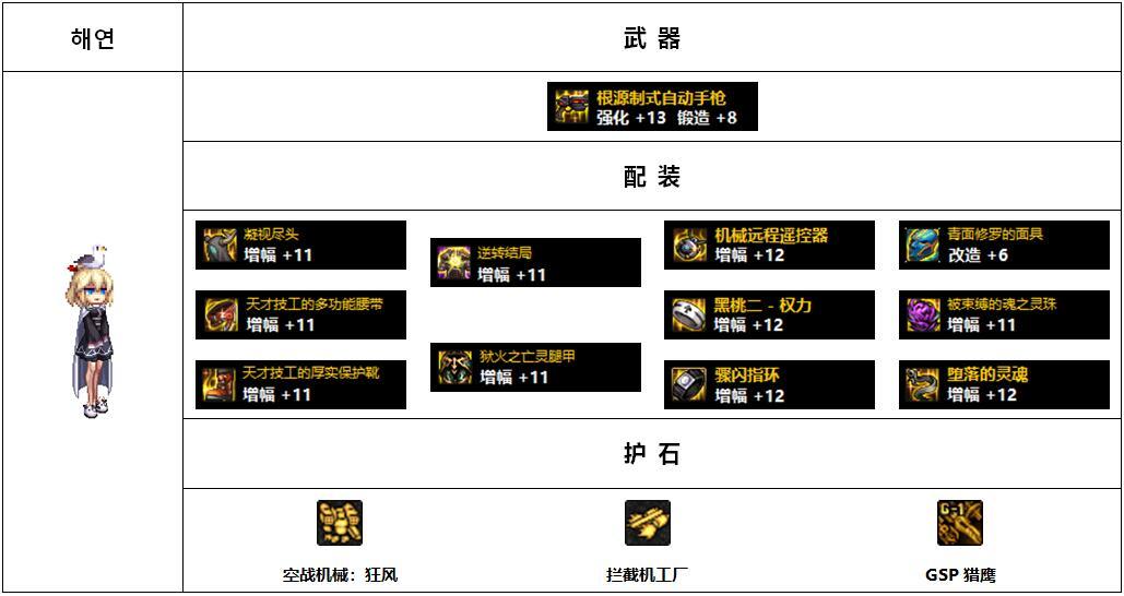 【杂谈：110版本】韩服各职业前5名装备搭配-女抢手篇14