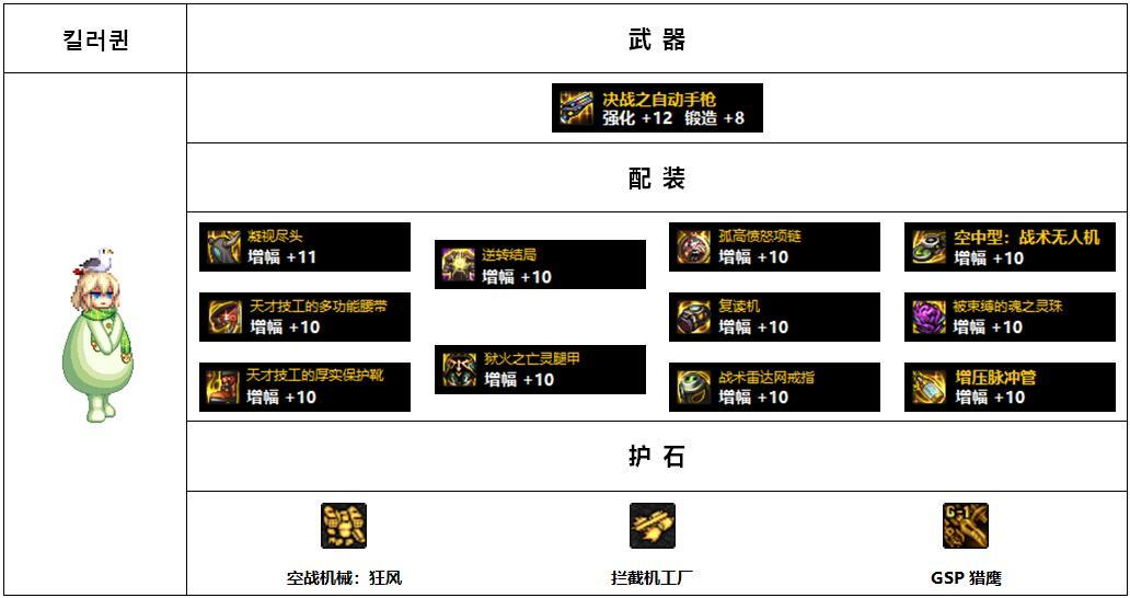 【杂谈：110版本】韩服各职业前5名装备搭配-女抢手篇15