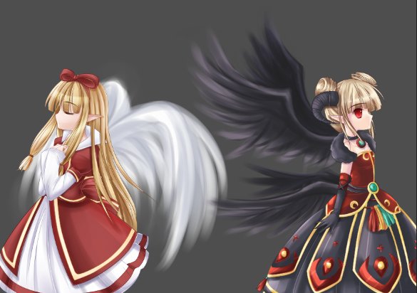 有生之年系列，13年前画的女法师韩服天3和暗黑郡主8