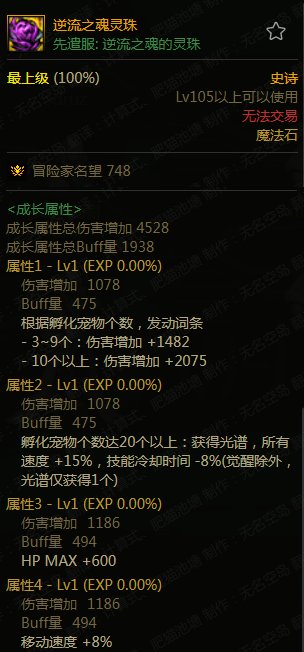 【杂谈：105级装备搭配】以漫游为例，特化45技能装备搭配探讨10