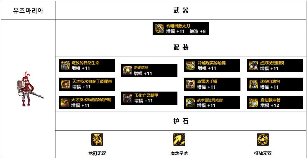 【杂谈：110版本】韩服各职业前5名装备搭配-守护者篇19