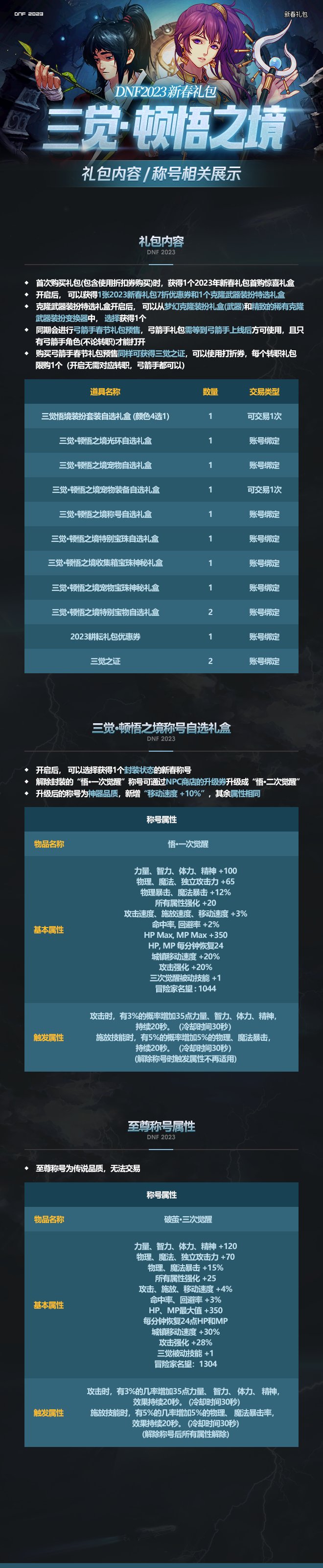 【爆料：新春礼包】2023国服新春礼包外观和属性一览（全职业三觉时装/新附魔/新宠物）7
