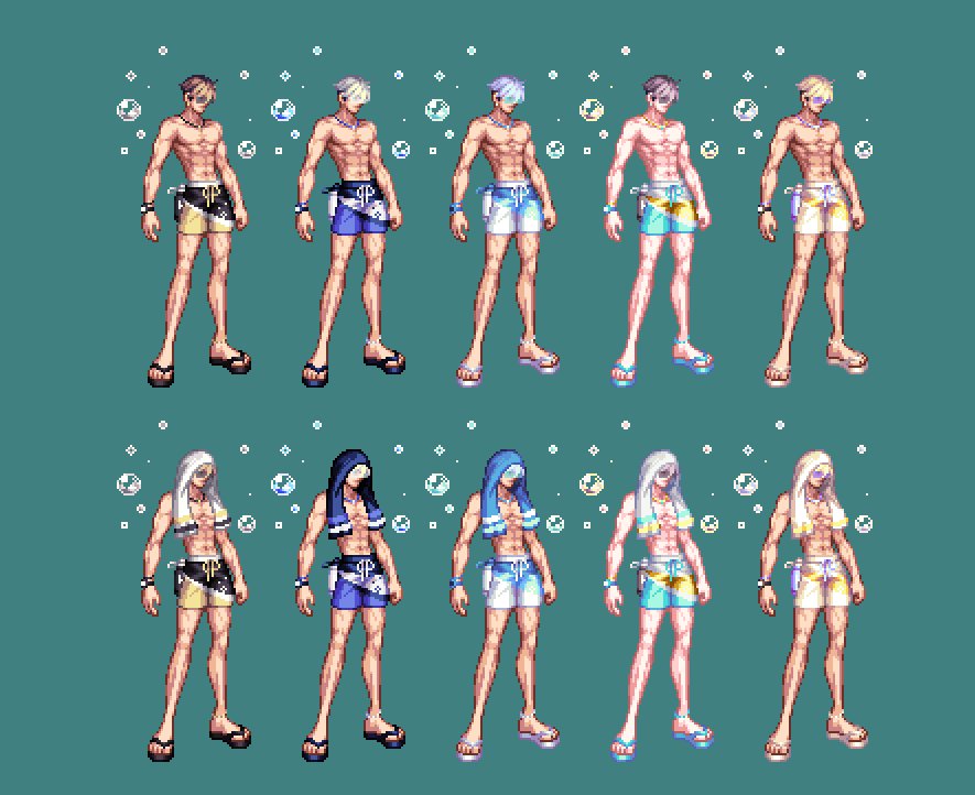 【暖暖笔记】熊叔侃时装：2023.07.夏日套：夏梦水上乐园：枪手+魔法篇3
