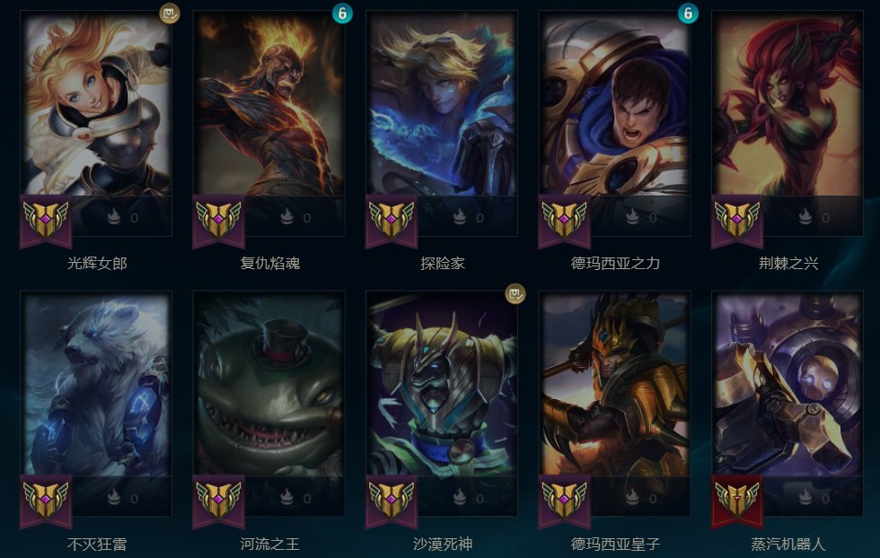 给兄弟们看看我lol等级5级以上的英雄...2