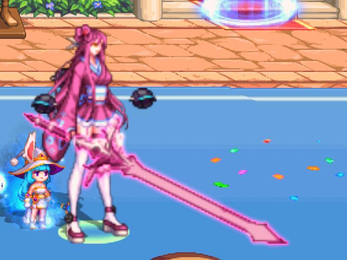 【铃音奈绪】女鬼剑粉色时装+武器1