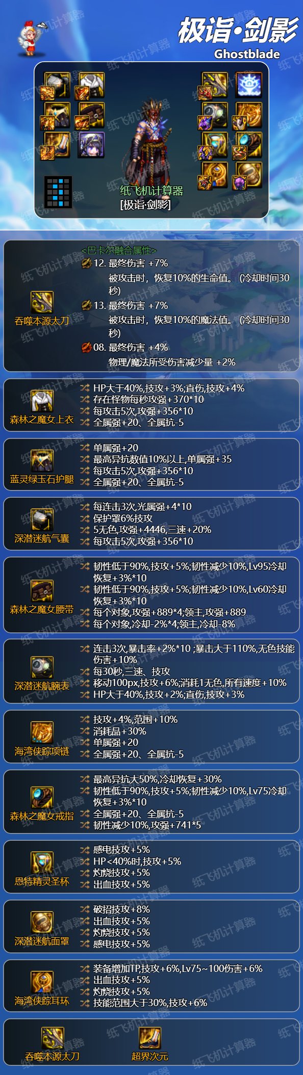 自定义词条优化后毕业搭配流派（含雾神尼贴膜）4