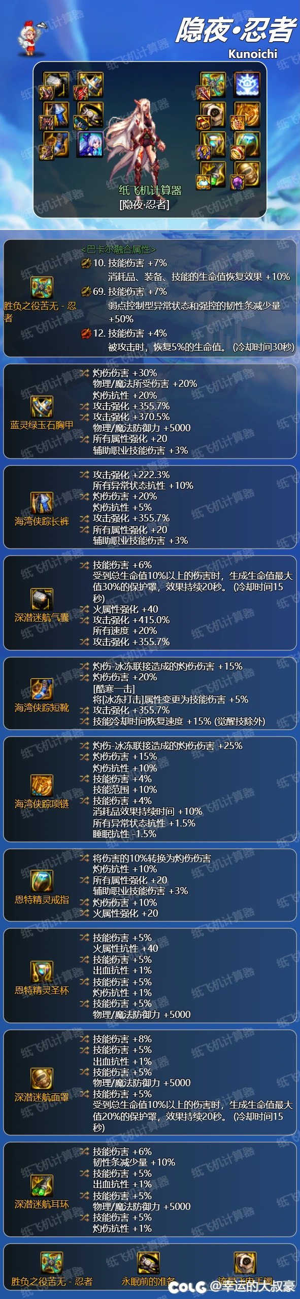 忍者3.21异常流装备搭配5