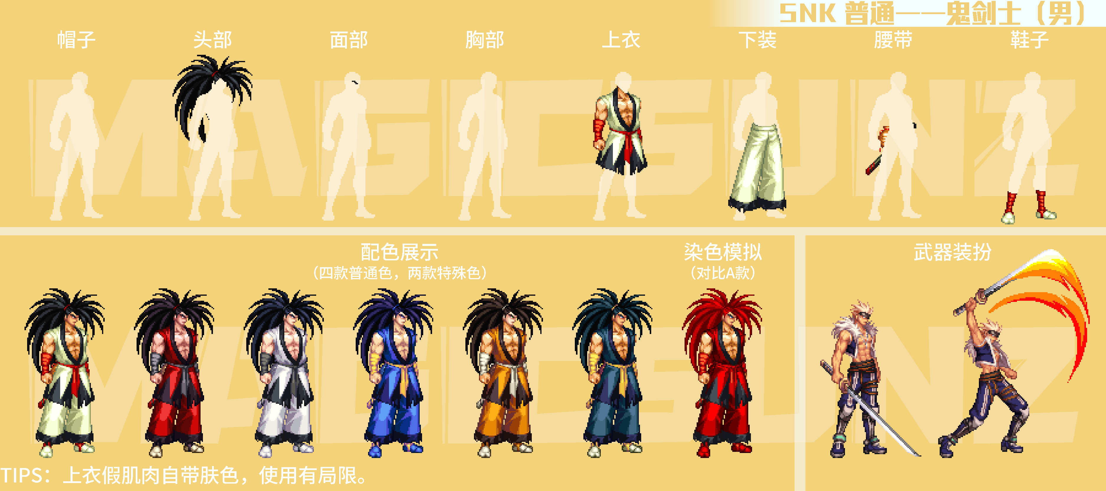 【暖暖:时装详解】2024耕耘SNK联动礼包时装详解——男鬼剑/女鬼剑/男枪手(一)2