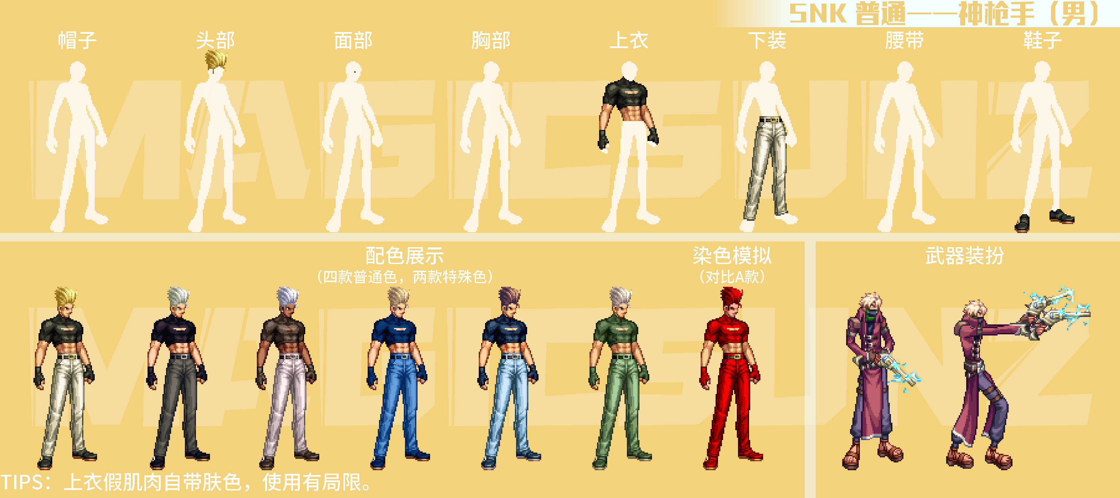 【暖暖:时装详解】2024耕耘SNK联动礼包时装详解——男鬼剑/女鬼剑/男枪手(一)8