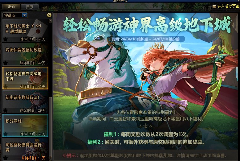 神界高级图变成1次是活动？而不是长期优化吗1