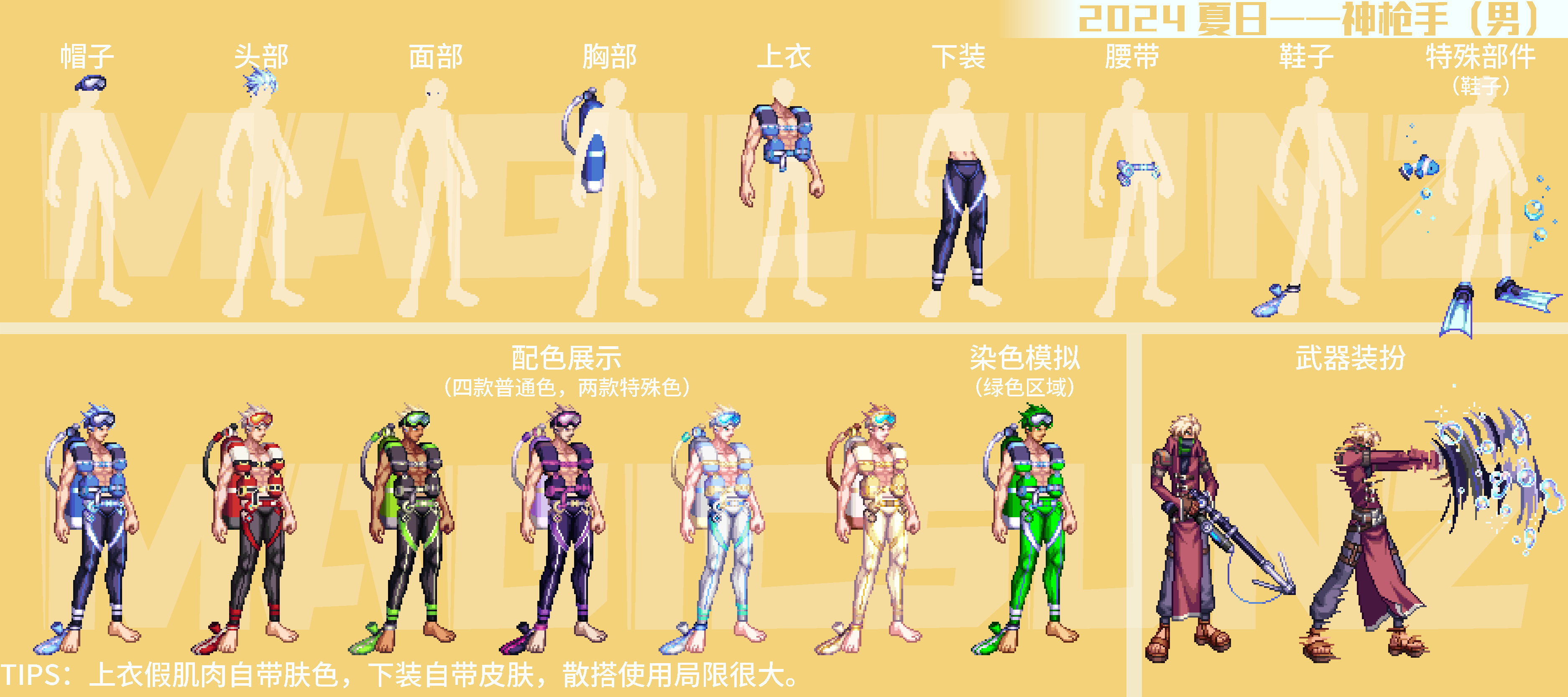 【分享:暖暖搭配】2024夏日瑰幻深海礼包时装点评——男鬼剑/女鬼剑/男枪手(一)6