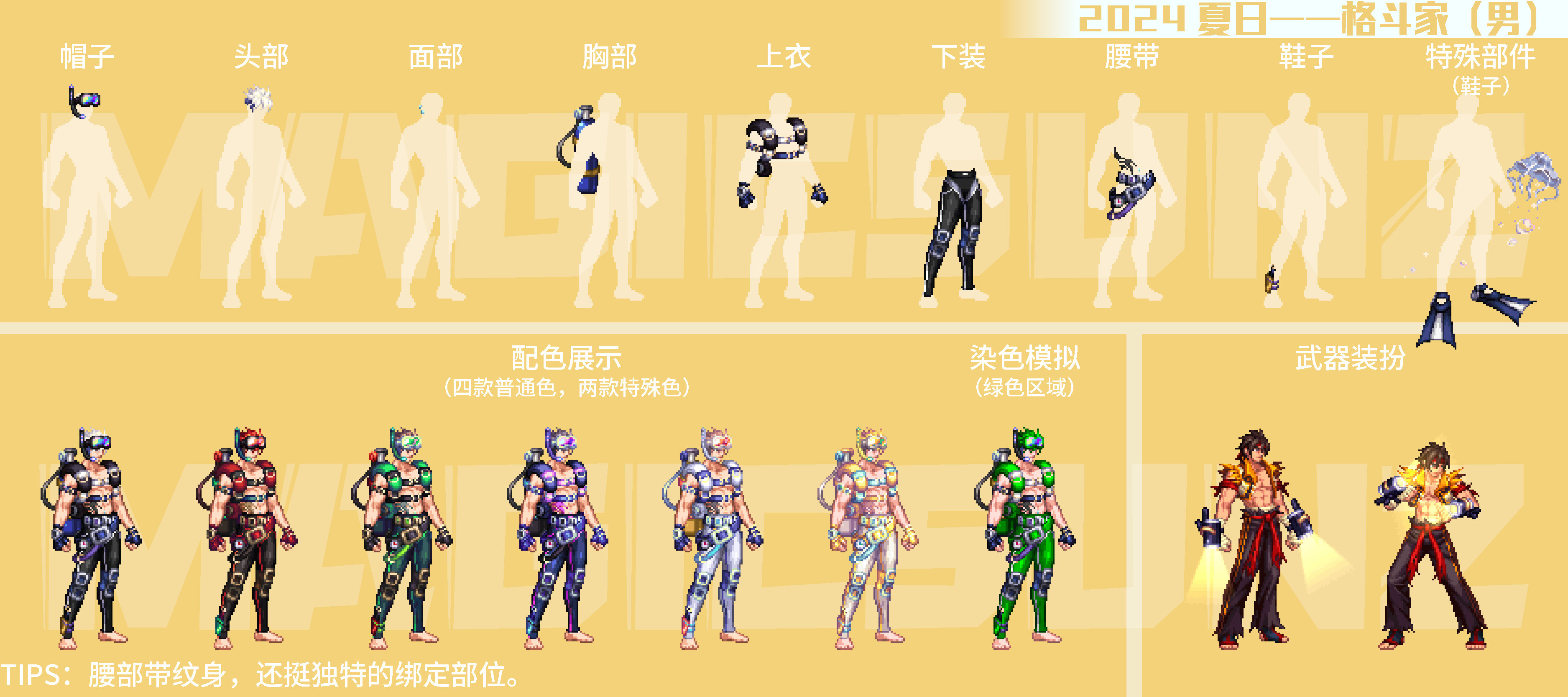 【分享：暖暖搭配】2024夏日瑰幻深海礼包时装点评——男格斗/女格斗/魔枪士(三)2