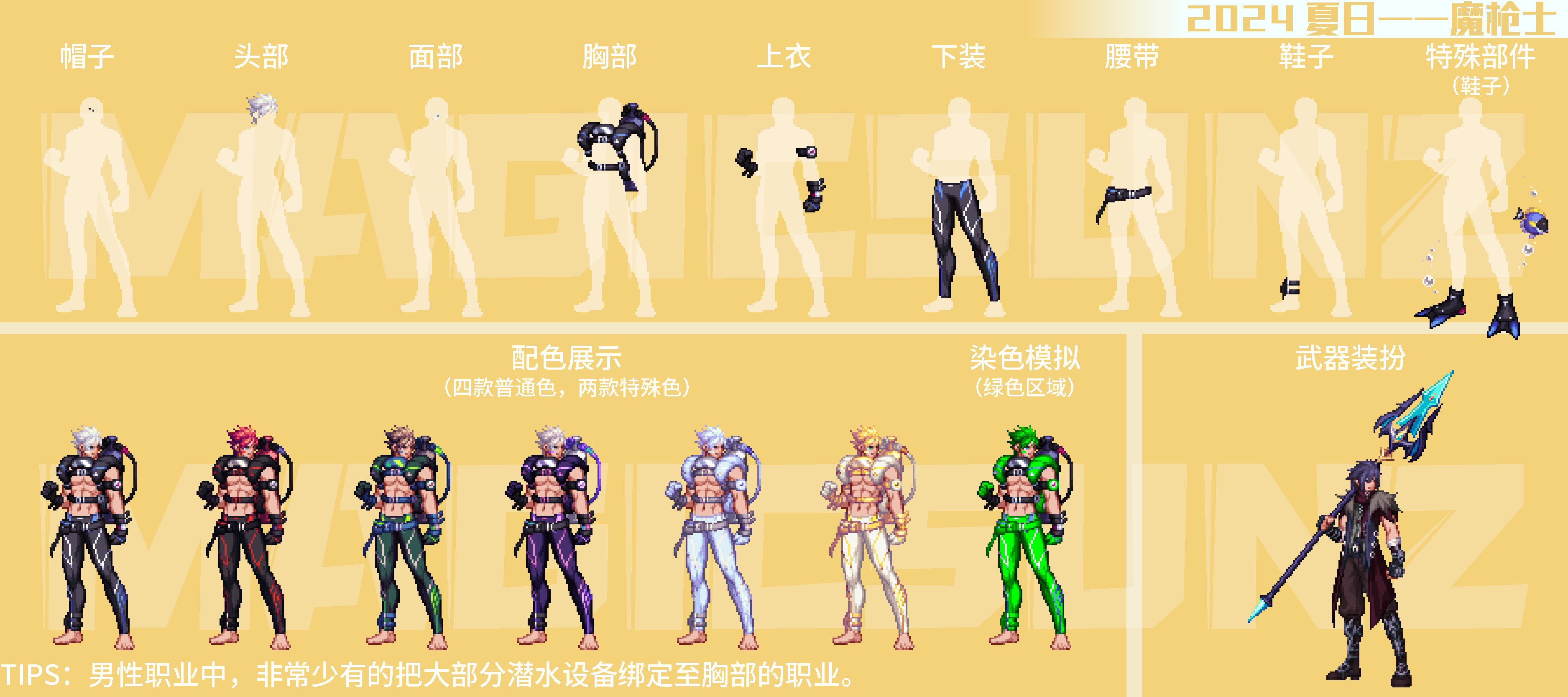 【分享：暖暖搭配】2024夏日瑰幻深海礼包时装点评——男格斗/女格斗/魔枪士(三)6