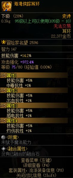 今天打深渊掉了个自定义耳环1