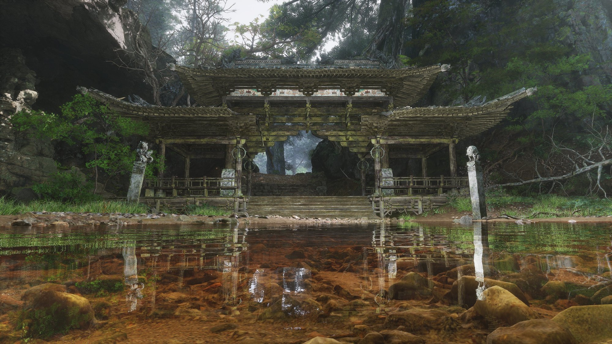 虚拟摄影师“shinobi_space ”在《黑神话悟空》性能测试工具中的拍到的影像。5