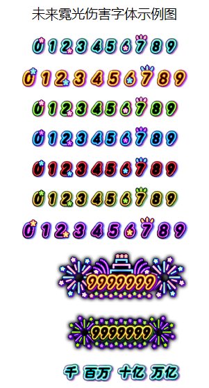 【昕莫】默认伤害字体改未来霓光伤害字体补丁！！！2