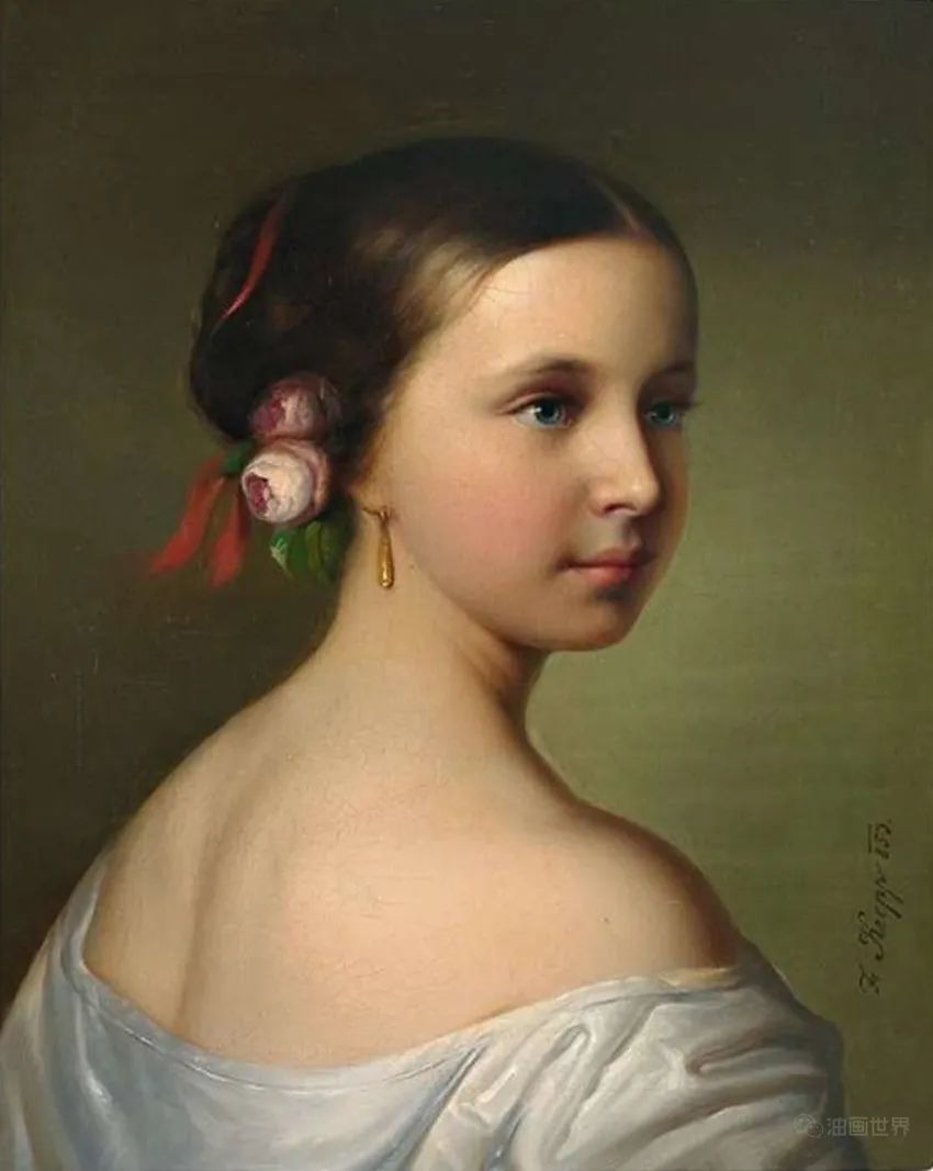 Portrait of a young woman with roses in her hair1