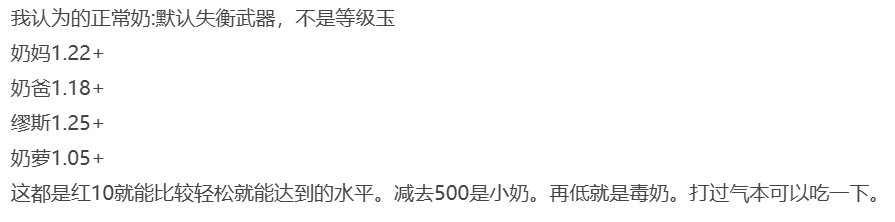 【理性讨论】什么打造才能达成热榜上的“正常奶”1