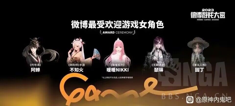 微博最受欢迎手游男女角色1