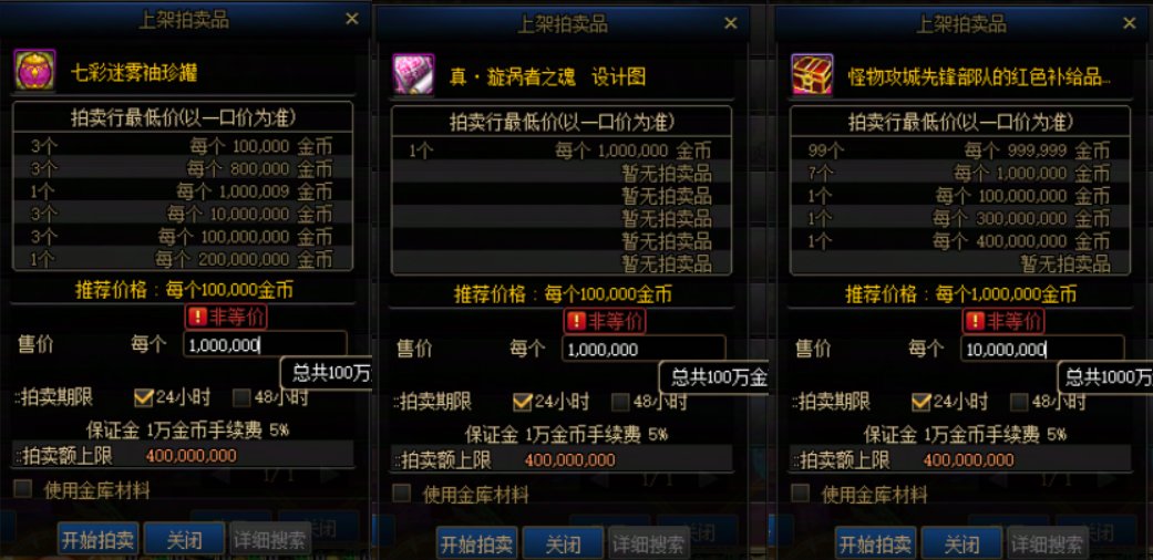 非等价交易是如何确定每个物品的价格？2