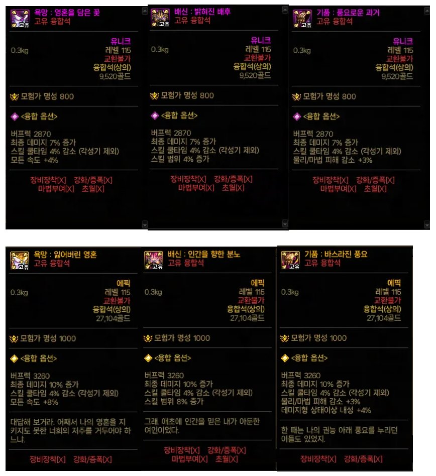 维纳斯新防具融合石属性一览2