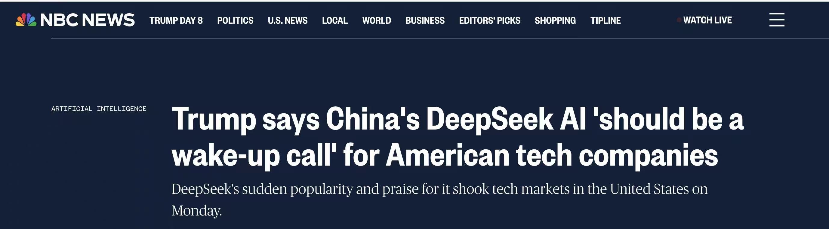 deepseek杀疯了，懂王又点名了1