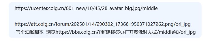 用deepseek写了个删除colg图片网址后缀的油猴脚本1