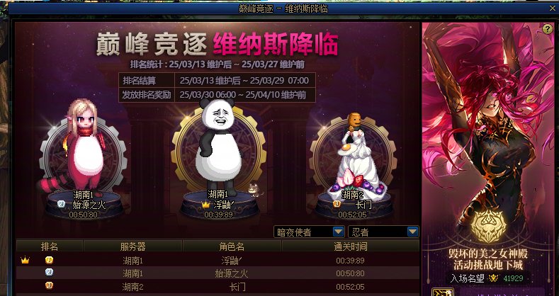 维纳斯竞速榜的正确观赏方式1