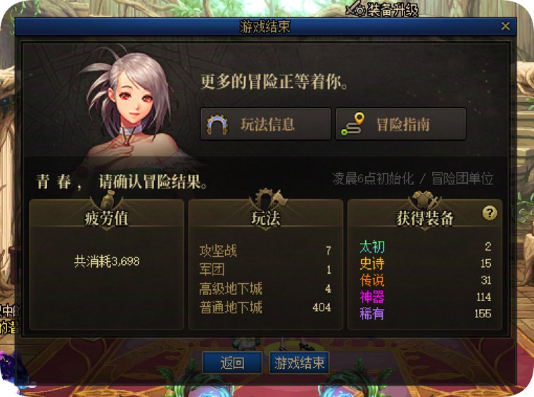 全勤一天的DNF游戏生活下线。。。记录一下最新的面板全家福1