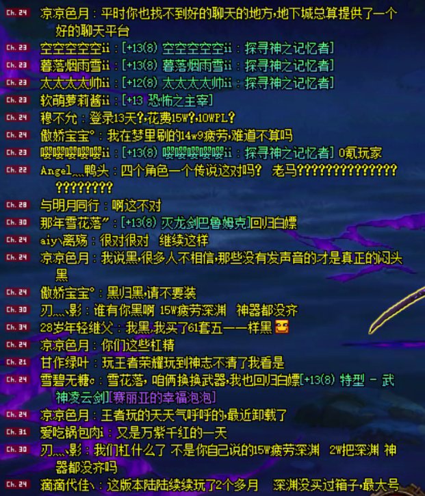 今日云玩家乐子——自称充3万刷15万疲劳没齐一套粉装的4.6名望大佬6