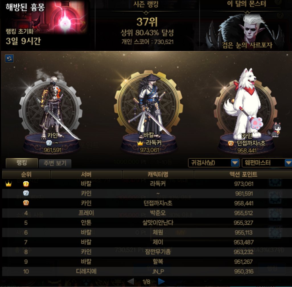 看了韩服噩梦循环排名，感慨结晶体还是太多了……1