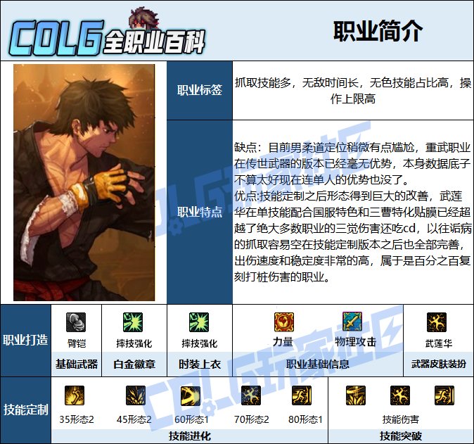 【115版本：职业百科】COLG全职业百科一一柔道家(男)(更新至周年庆版本)2