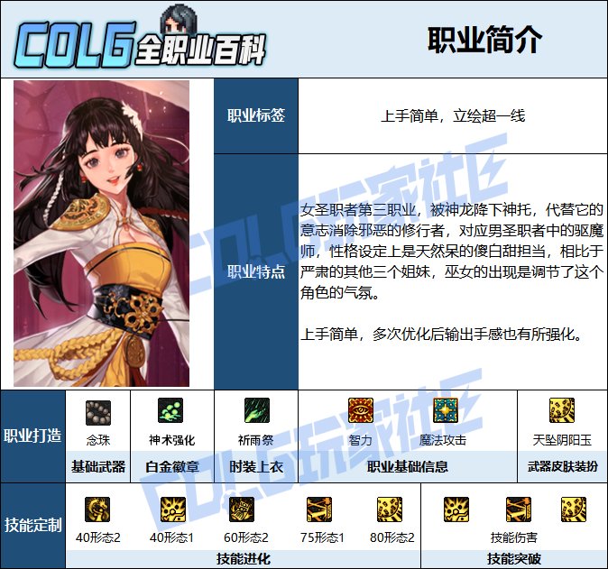 【115版本：职业百科】COLG全职业百科一一驱魔师（女）(更新至周年庆版本)2