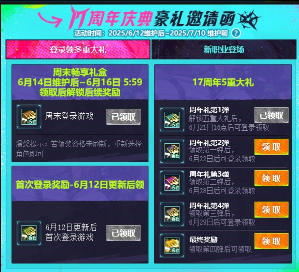 周年礼包，一天只能领一个？？？1