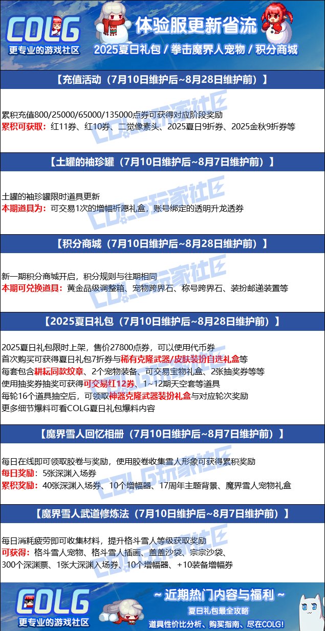 【0704】【活动简析】0704体验服最新活动简析2