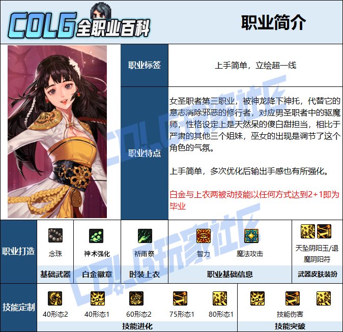 【115版本：职业百科】COLG全职业百科一一驱魔师（女）(更新至周年庆版本)2