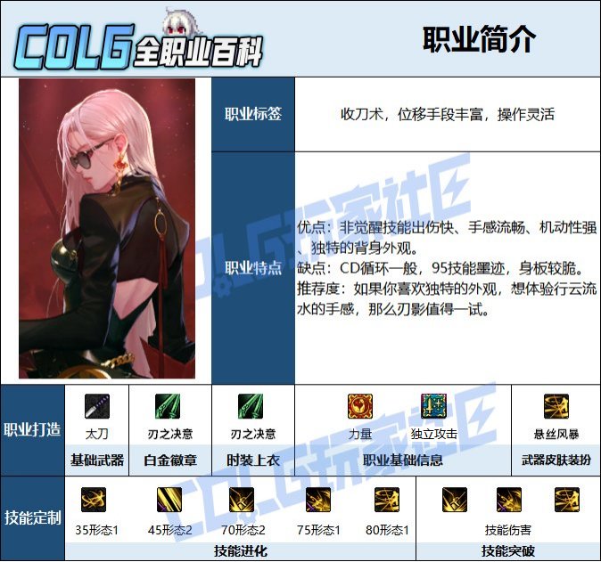 【115版本：职业百科】COLG全职业百科一一刃影(更新至周年庆版本)2