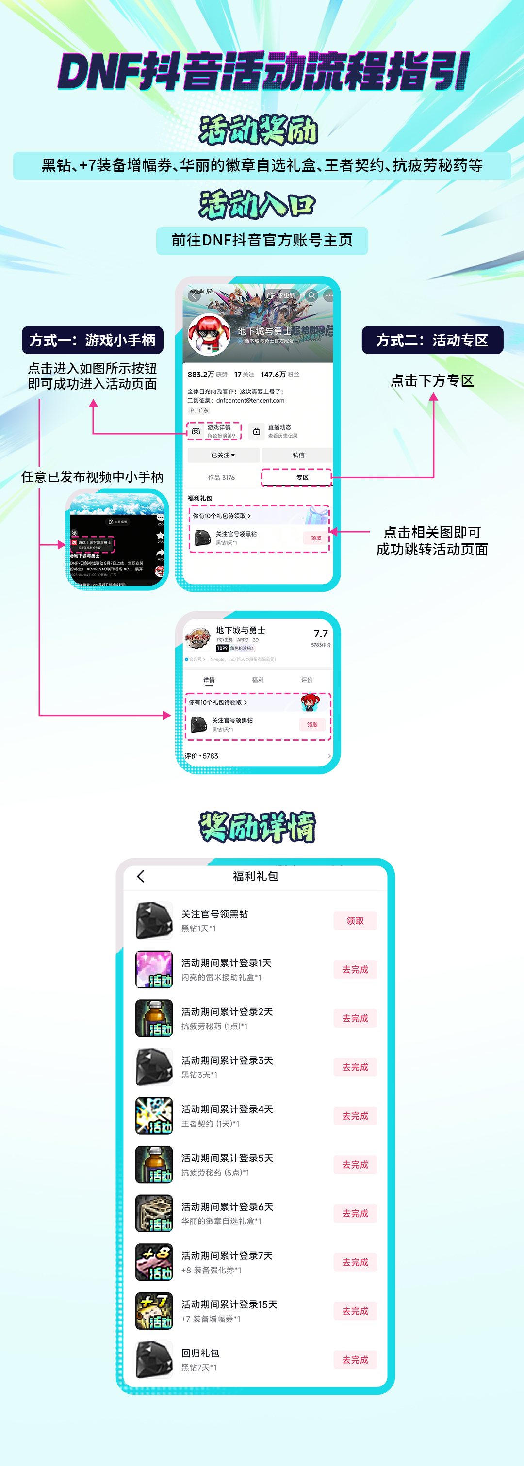 【蚊子腿福利】有黑钻可领！抖音专属活动福利领取指引1