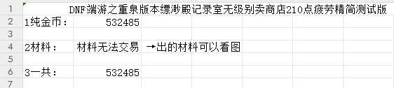 DNF重泉版本！缥渺殿记录室装备分解搬砖收益测试2