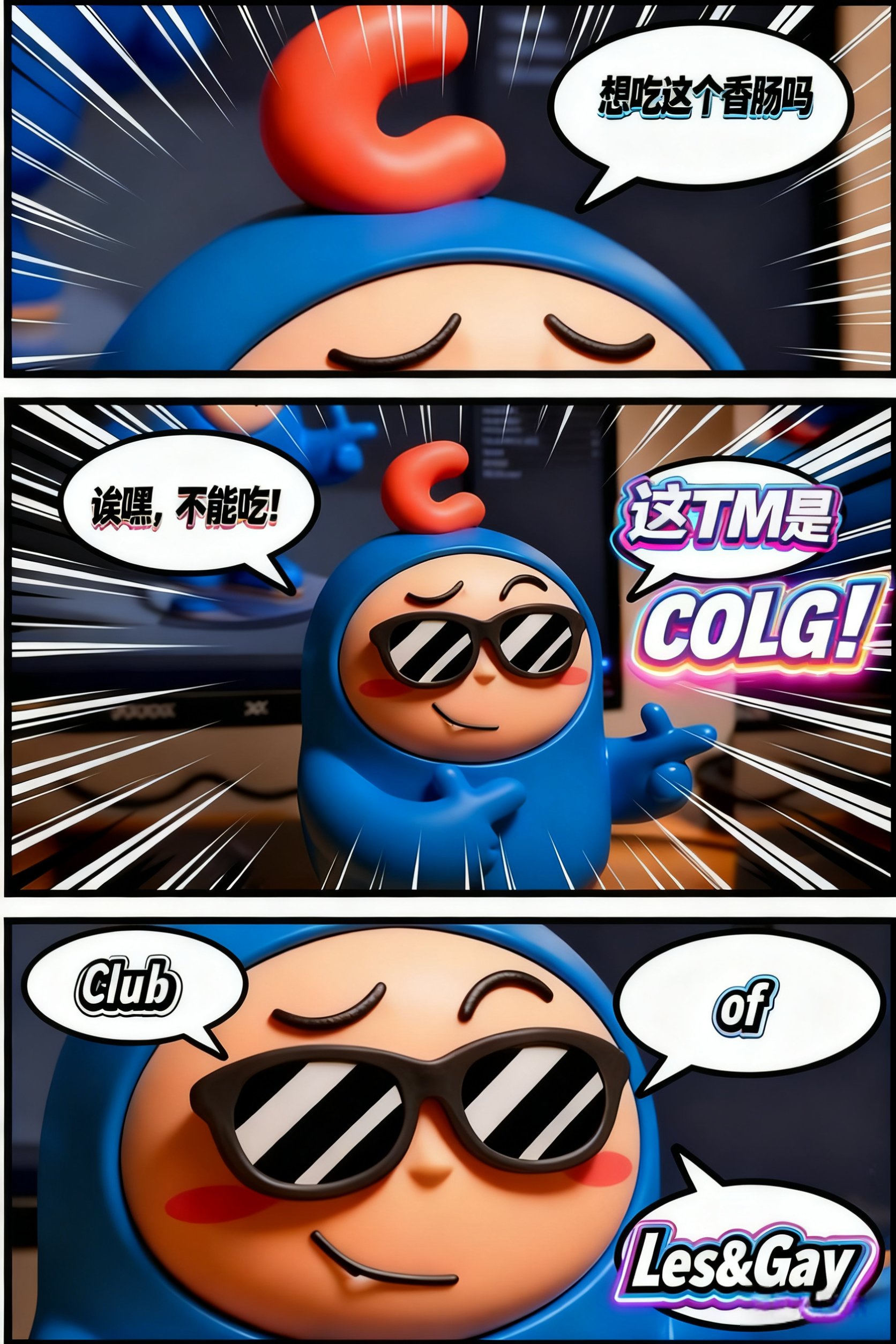 【AI漫画配文大赛】配文抽Q币！这格分镜怎么不按常理出牌？！3